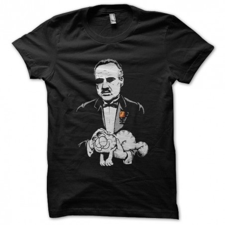 t-shirt the godfather and his cat garfield black sublimation