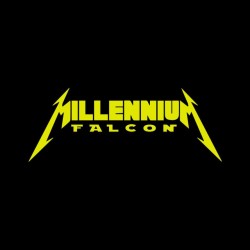 tee shirt millenium falcon parody metallica black sublimation