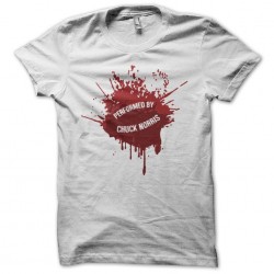 Chuck Norriseclats white blood sublimation t-shirt
