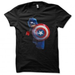 Captain America lego t-shirt black sublimation