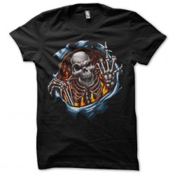 tee shirt skull fuck you black sublimation