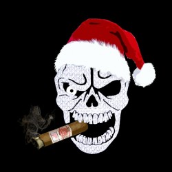 tee shirt A last cigar for Christmas black sublimation