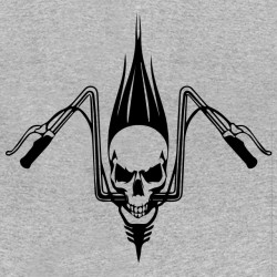 t-shirt biker skull gray sublimation