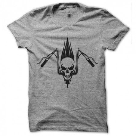 t-shirt biker skull gray sublimation