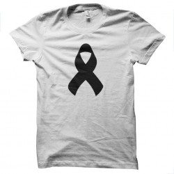 black ribbon tribute t-shirt charlie hebdo white sublimation