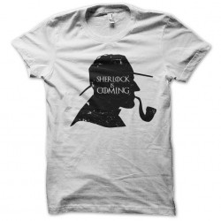 t-shirt Sherlock is Coming white sublimation