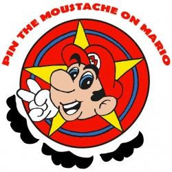 PIN THE MUSTACHE ON MARIO t-shirt white sublimation