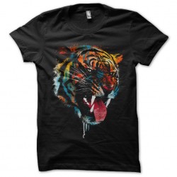 tee shirt Tiger design art black sublimation