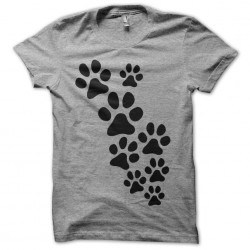 Dog tee-shirt prints paws gray sublimation