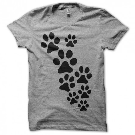 Dog tee-shirt prints paws gray sublimation