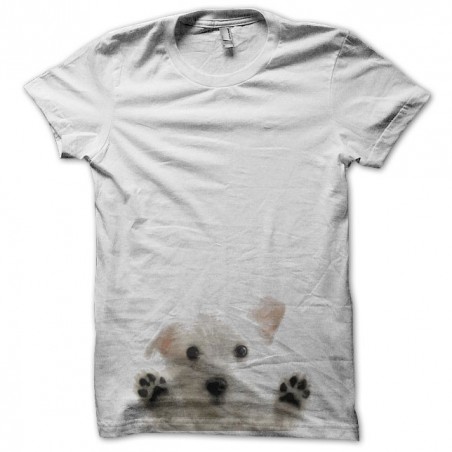 Tee shirt cute little puppy white sublimation