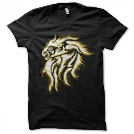 t-shirt flaming lion art black sublimation