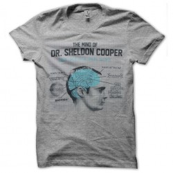 tee shirt the mind of dr sheldon cooper gris sublimation
