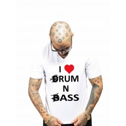 love drum t-shirt n bass white sublimation