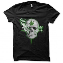 t-shirt marijuana skull black sublimation
