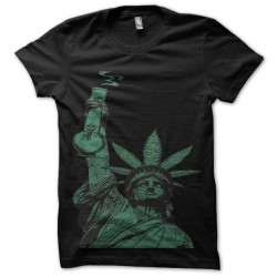 t-shirt marijuana queen statue of liberty black sublimation