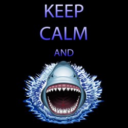 keep calm and sharks t-shirt black sublimation