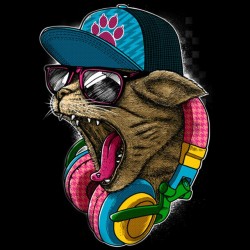 tee shirt cat hiphop design  sublimation