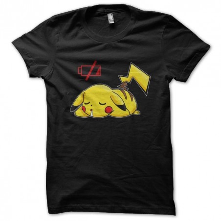 t-shirt pikachu battery low black sublimation