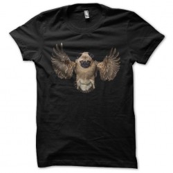 pug bird black sublimation tee shirt
