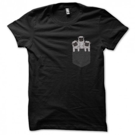 pocket pug t-shirt black sublimation