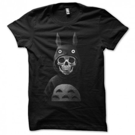 tee shirt skull totoro black sublimation