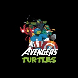 T-shirt Ninja Turtles parody Avengers black sublimation