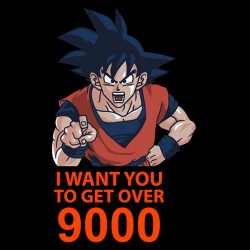 tee shirt I want you to get over 9000 black sublimation