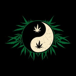 tee shirt yin yang marijuana  sublimation