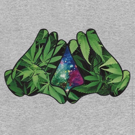 tee shirt The Weed Galaxy Hands gris sublimation