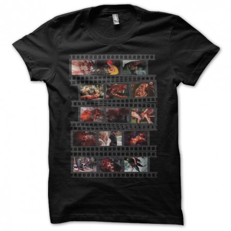 Gore movies color film strip black sublimation t-shirt