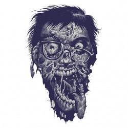 tee shirt geek zombie  sublimation