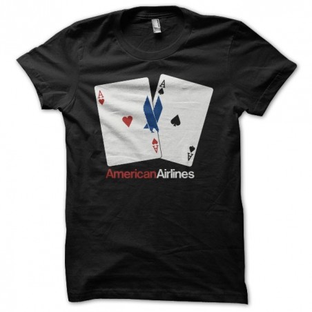 Tee shirt Poker Aces pair American Airlines  sublimation