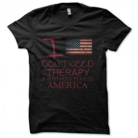 tee shirt i do not need a therapy america black sublimation