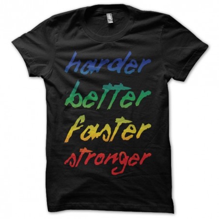 Daft Punk Harder t-shirt Better Faster Stronger famous black dye sublimation