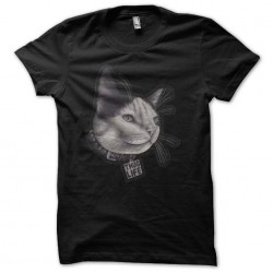 t-shirt cat thug life black sublimation