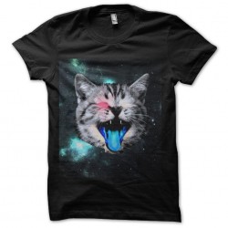 t-shirt space cat fluo...