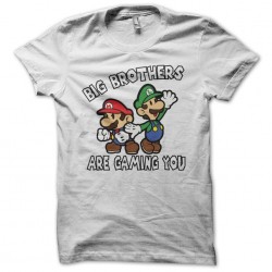 Big Brother Mario parody white sublimation t-shirt