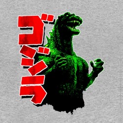 gray sublimation Godzilla shirt