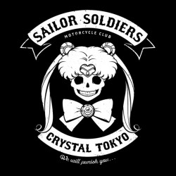 Sailor soldiers shirt crystal tokyo black sublimation