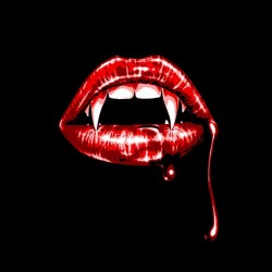 vampire shirt lips black sublimation