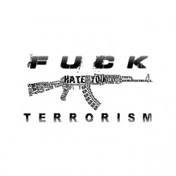 white terrorism sublimation fuck shirt