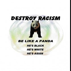 tee shirt panda contre le racisme  sublimation