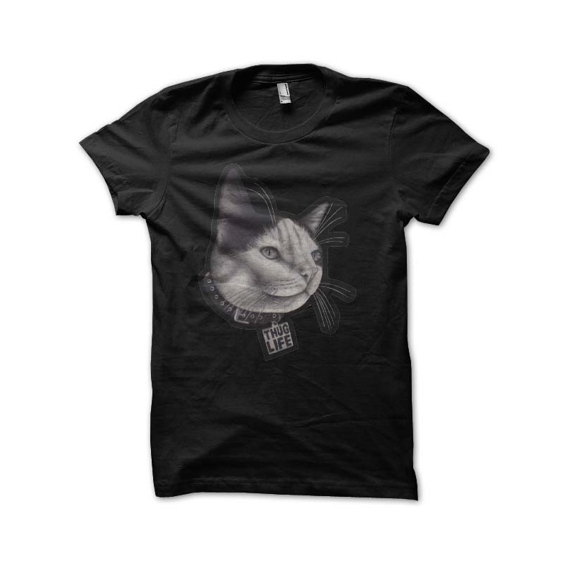 shirt cat thug life black sublimation