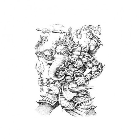 Ganesh warrior artwork white sublimation t-shirt