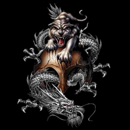 Tiger black shirt & dragon sublimation