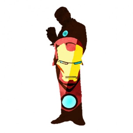 Silhouette t-shirt with iron man in white sublimation