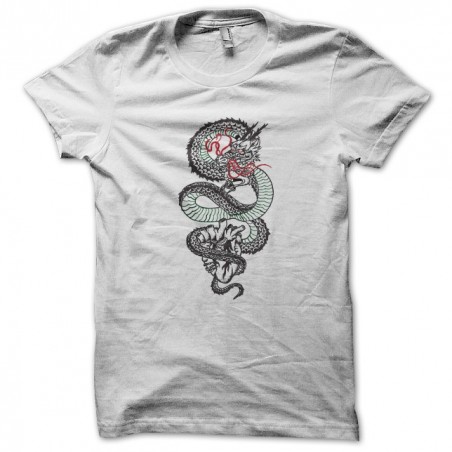 Chinese dragon tattoo t-shirt in white sublimation