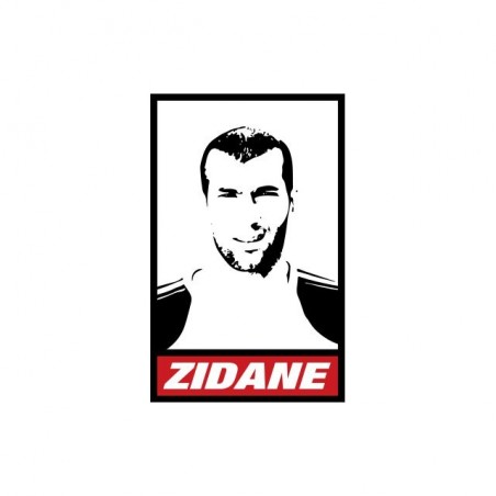 Zinedine Zidane parody Obey white sublimation t-shirt