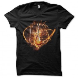tee shirt gibson guitare fire sublimation